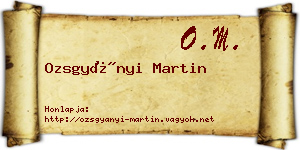 Ozsgyányi Martin névjegykártya